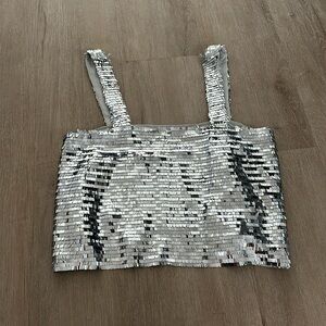 Zara Sequin Disco Crop Top